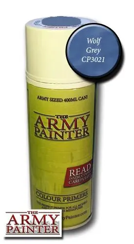The Army Painter Colour Primer Wolf Grey bombe peinture gris bleuté