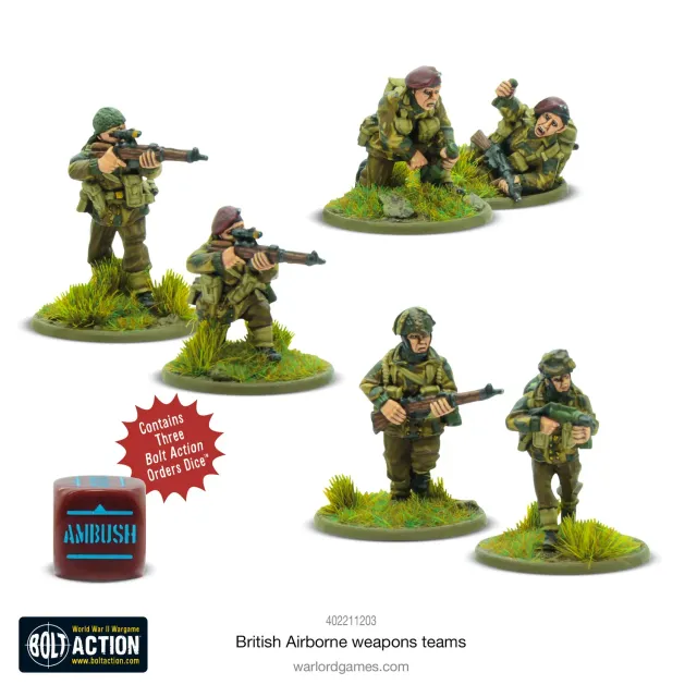 Bolt Action British Airborne weapons teams équipes d’armes résine