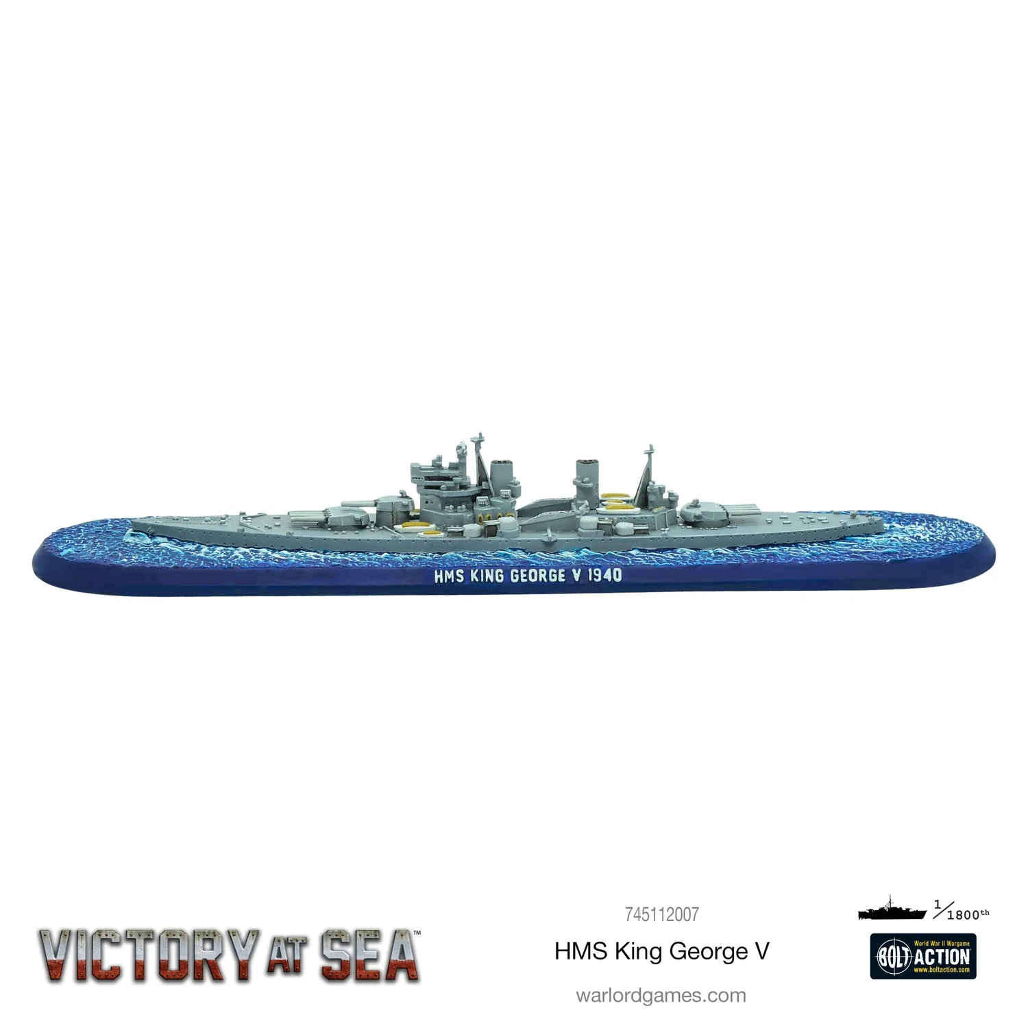 Bolt Action Victory at Sea HMS King George V navire en résine