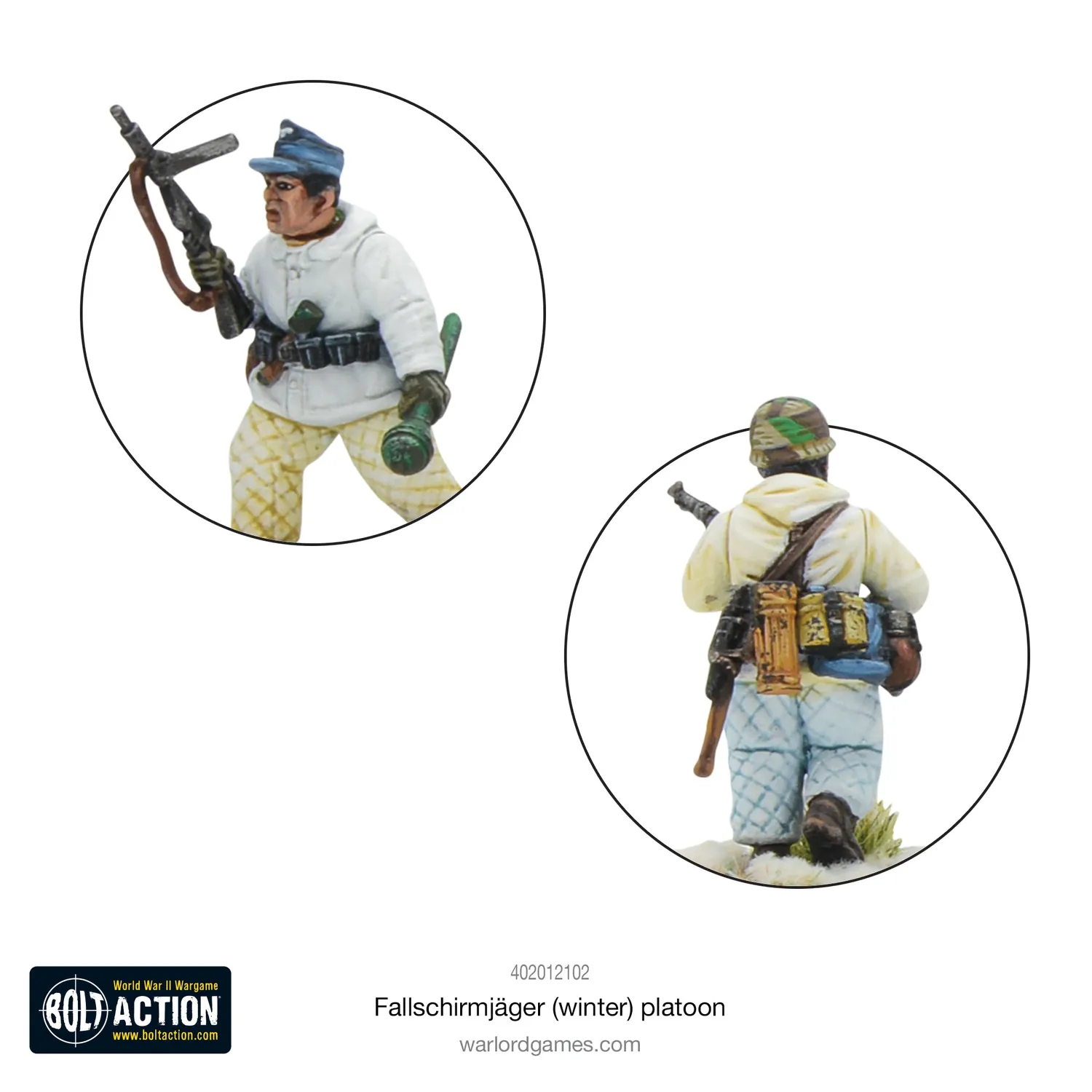 Bolt Action Fallschirmjäger (Winter) Platoon figurines 30 soldats plastique hiver