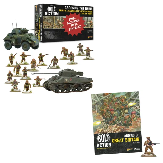 Bolt Action Crossing the Rhine armée départ hiver + livre
