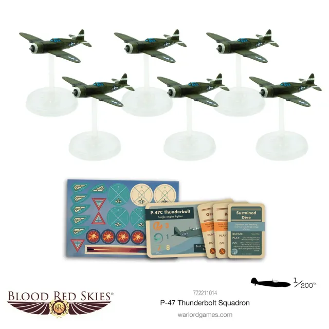 Warlord Blood Red Skies P-47 Thunderbolt escadrille résine