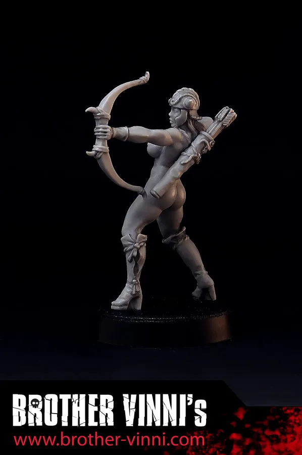 Brother Vinni Amazone archère figurine résine 32mm arc
