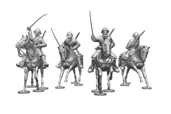 Des Tranchées aux Barricades Chasseurs d'Afrique cavaliers STL x4
