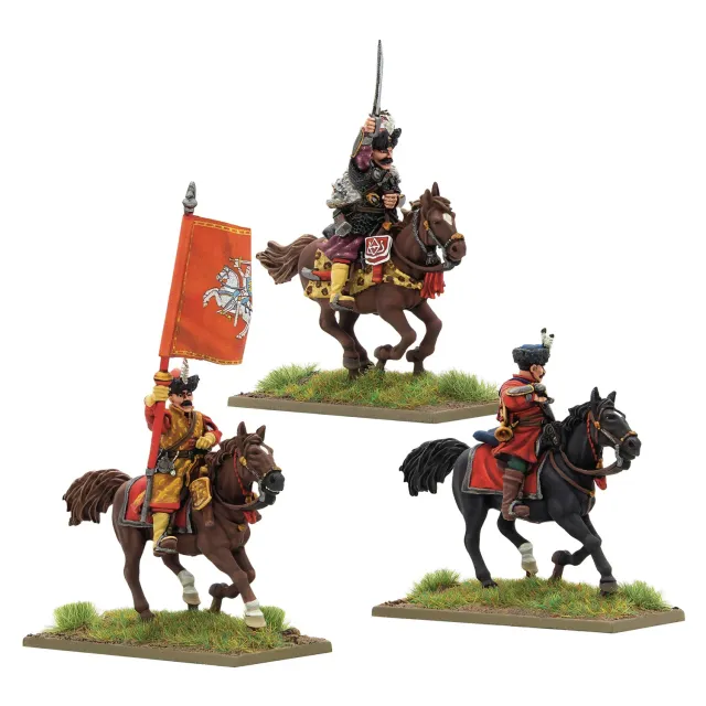 Bolt Action Pike & Shotte Polish-Lithuanian levy cavalry command figurines métal x3