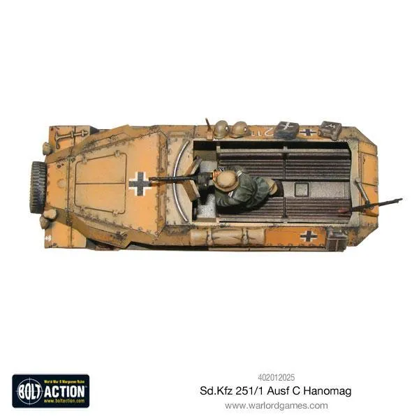Bolt Action Sd.Kfz 251 C Hanomag half-track plastique