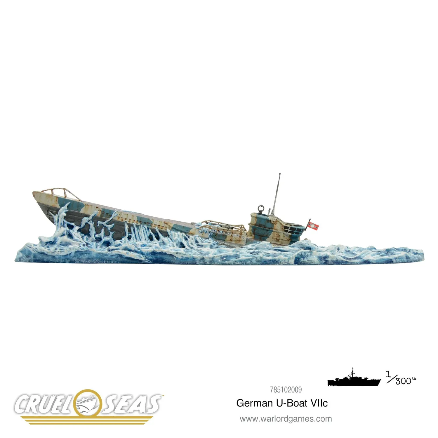 Warlord Games Cruel Seas U-Boat VIIc miniature sous-marin métal