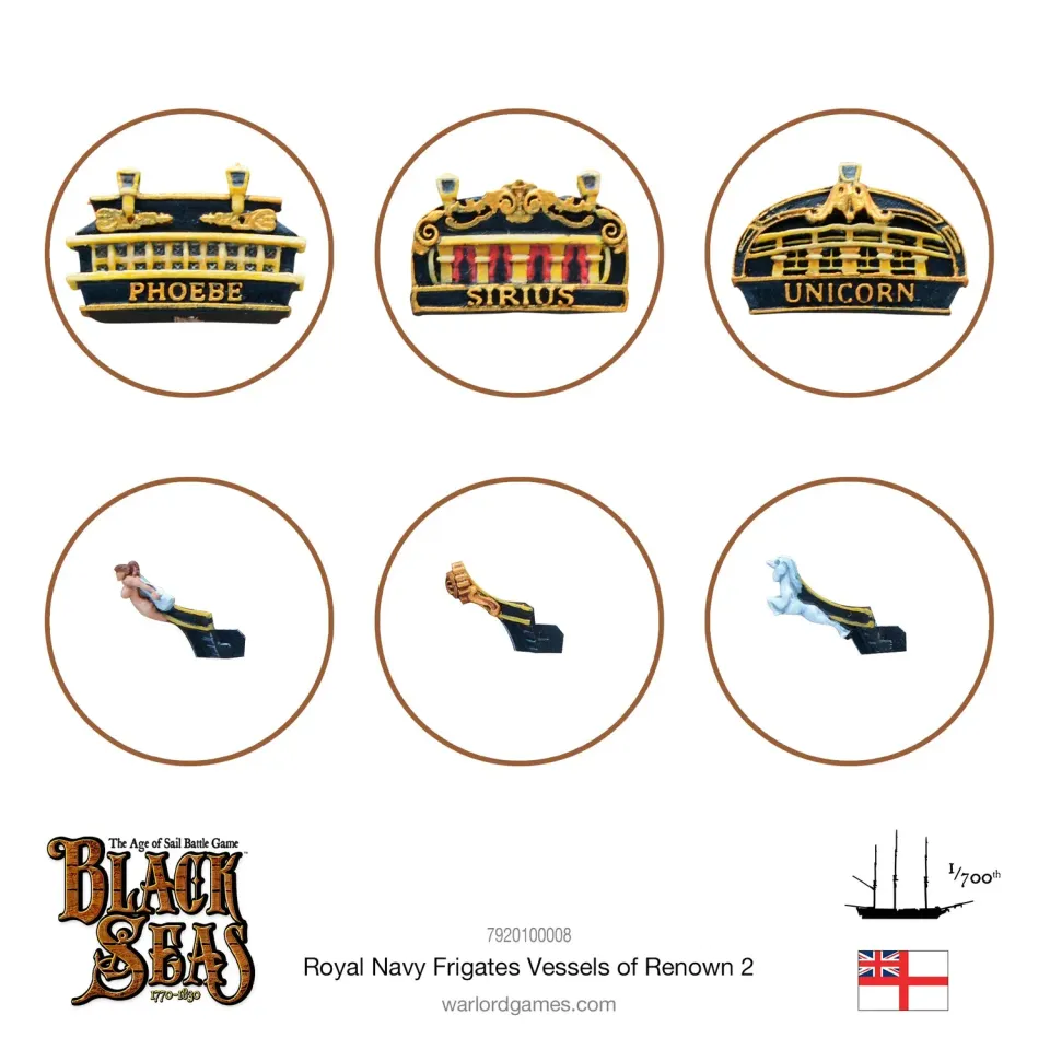 Warlord Games Black Seas Frégates Royal Navy Pack 2 figurines