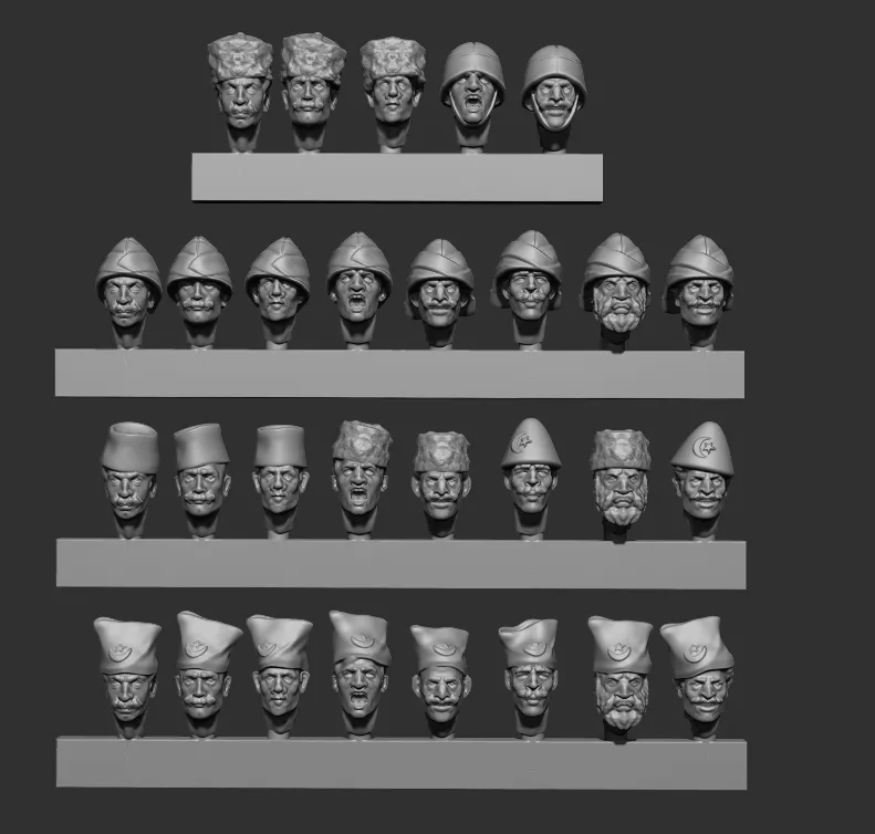 Des Tranchées aux Barricades Armée ottomane fichiers STL 28mm pré-supportés