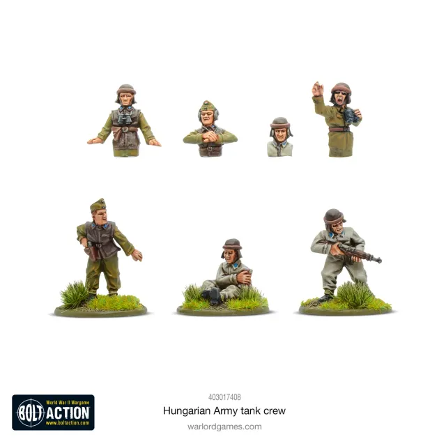 Bolt Action Hungarian Tank Crew figurines métal 7 pièces objectif