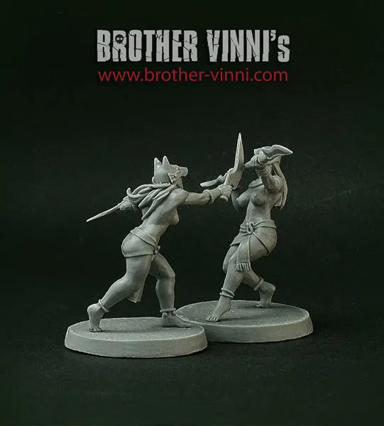 Brother Vinni Egyptian Female Gladiators figurine résine 28mm lot de 2