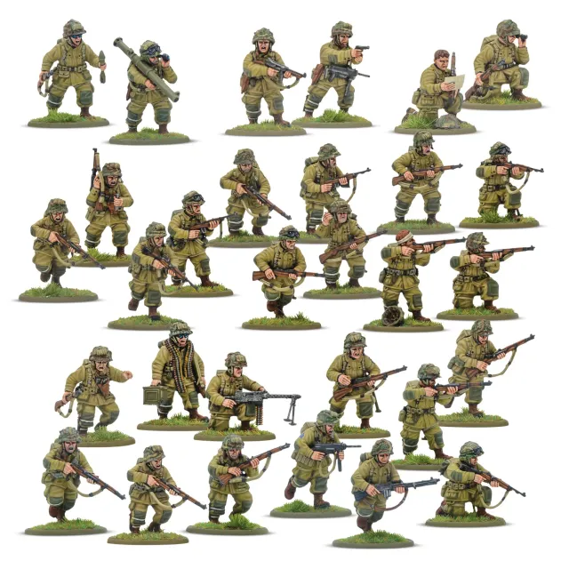 Bolt Action US Airborne (D-Day) Platoon figurines 30 plastique