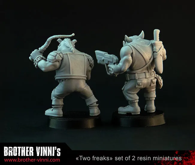 Brother Vinni Two Freaks figurine résine 28mm monstres x2