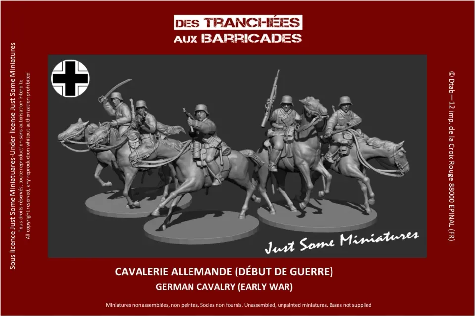 Des Tranchées aux Barricades Cavaliers allemands début de guerre figurines résine