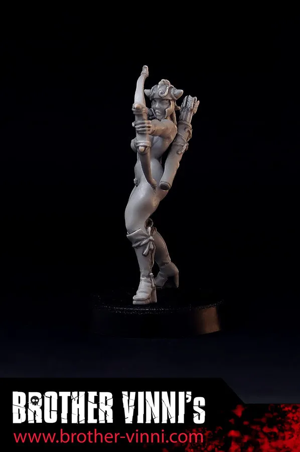 Brother Vinni Amazone archère figurine résine 32mm arc