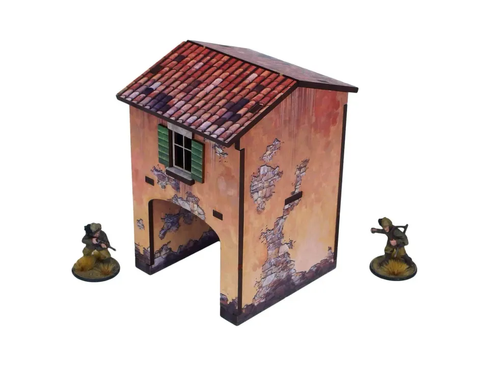 Bolt Action WW2 Italy Gate House (1) PREPAINTED décor prépeint MDF