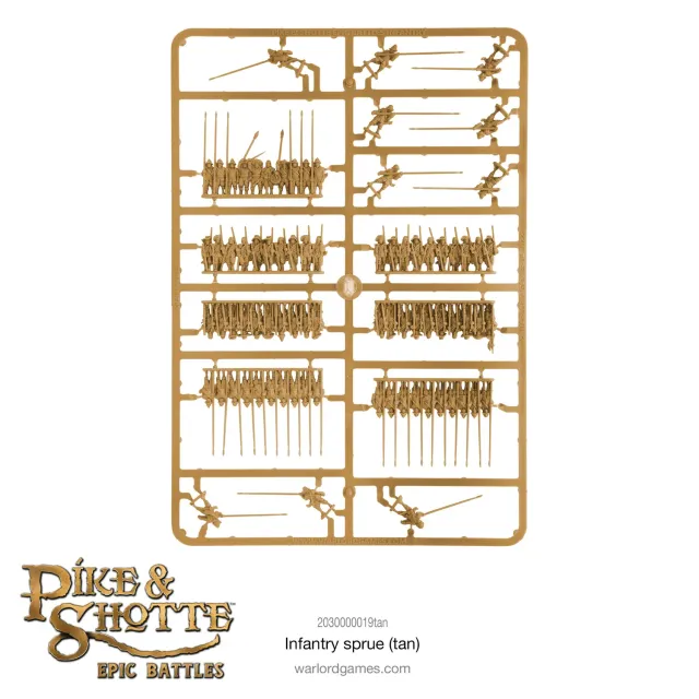 Bolt Action Pike & Shotte Epic Battles infantry sprue infanterie plastique tan