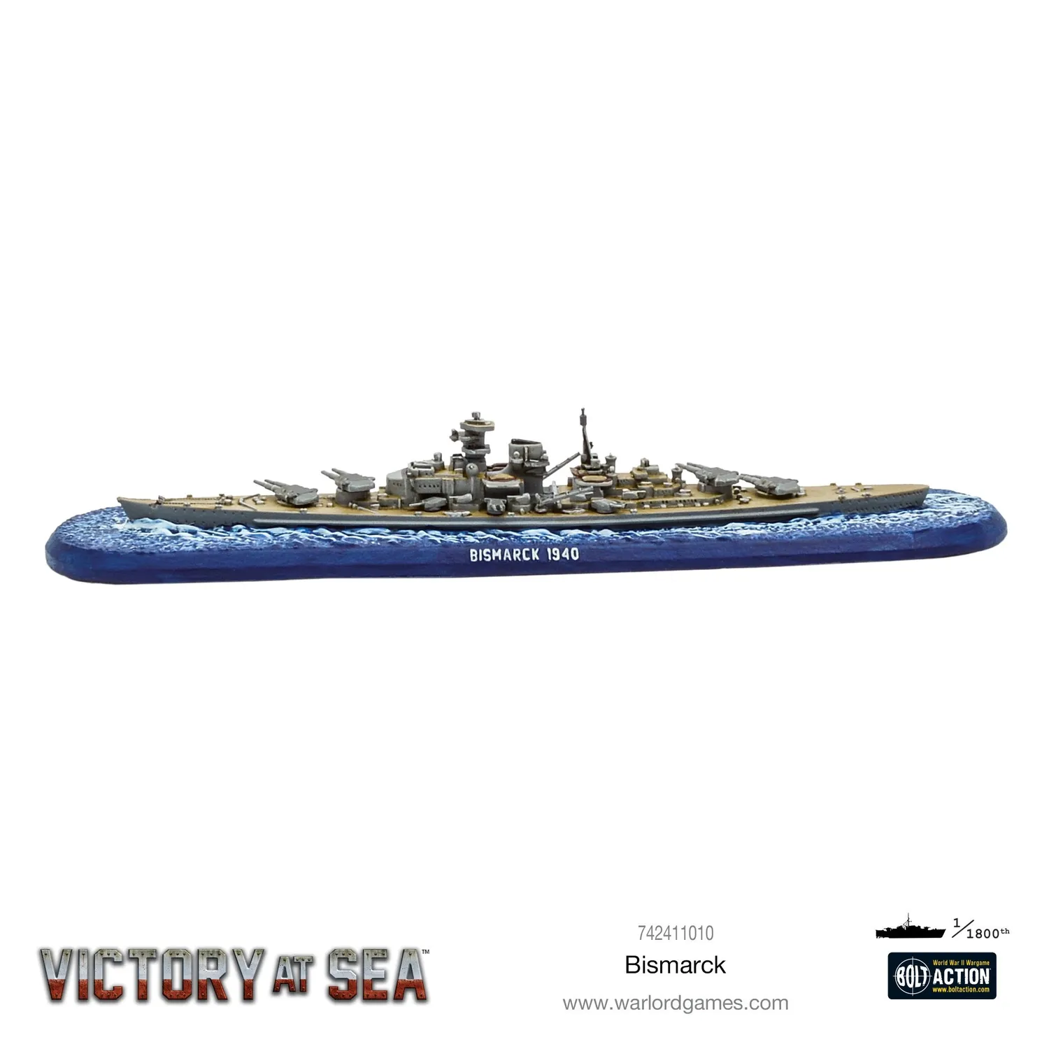 Bolt Action Victory at Sea Bismarck cuirassé résine