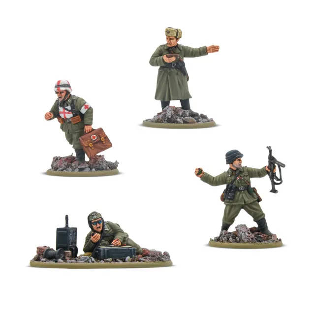 Bolt Action German Veteran HQ figurines QG 4 résine vétérans