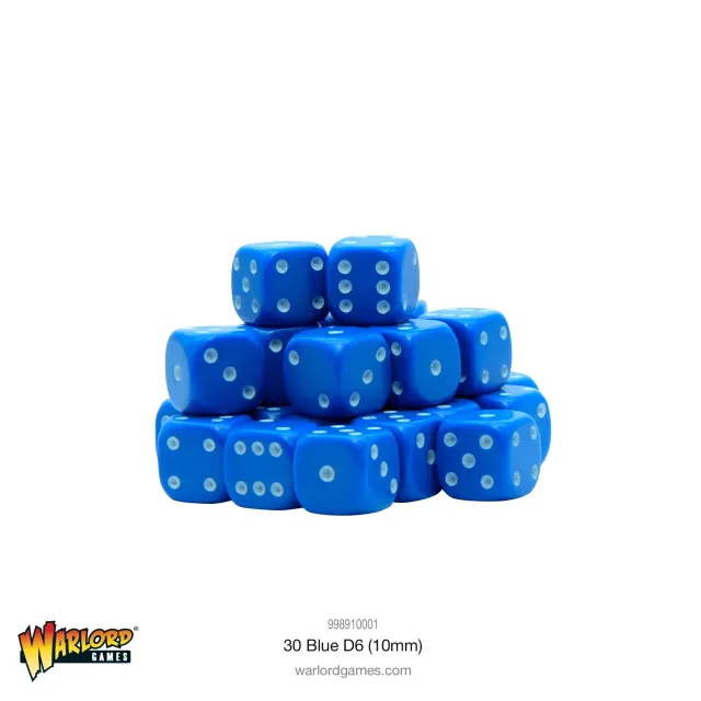 Bolt Action Dés bleus D6 10mm lot 30