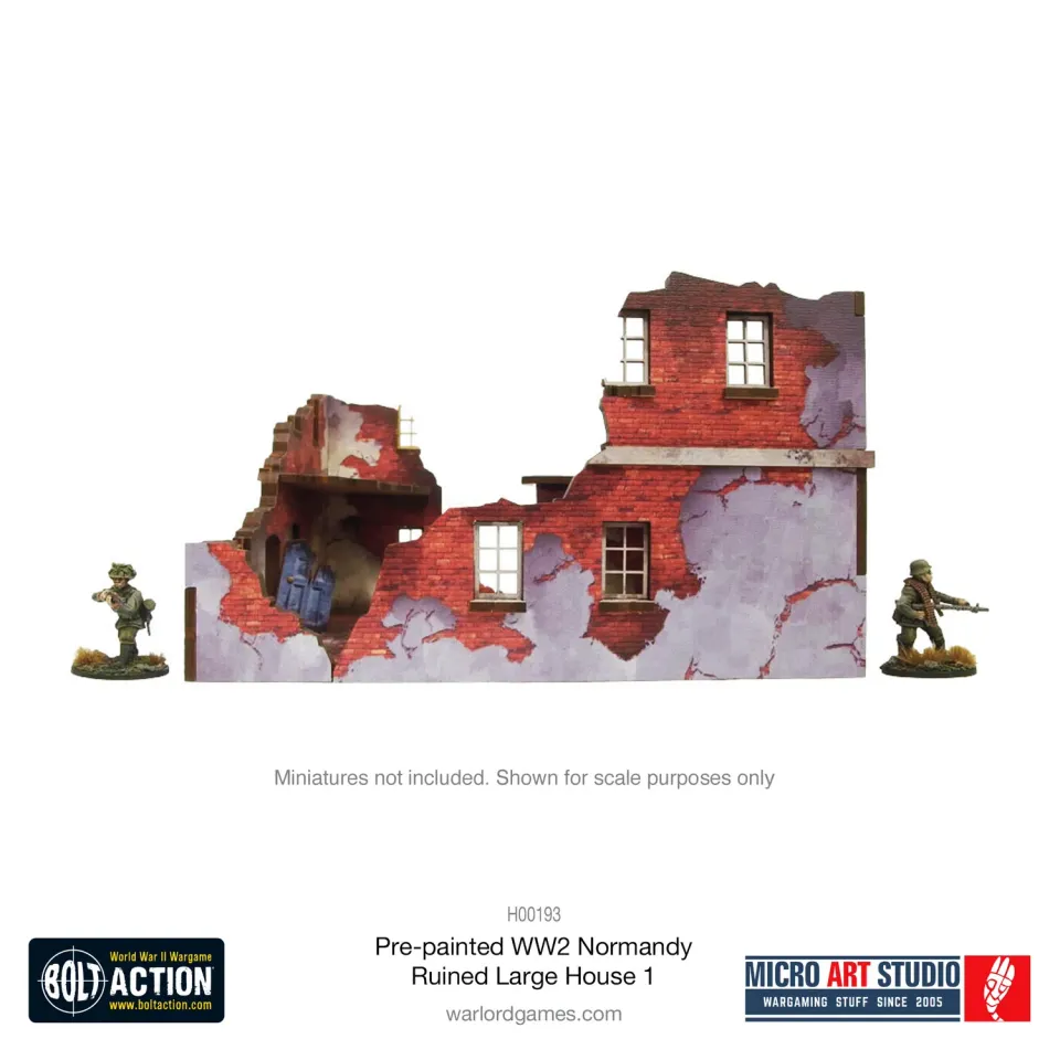 Bolt Action Normandie maison ruinée prépeinte MDF