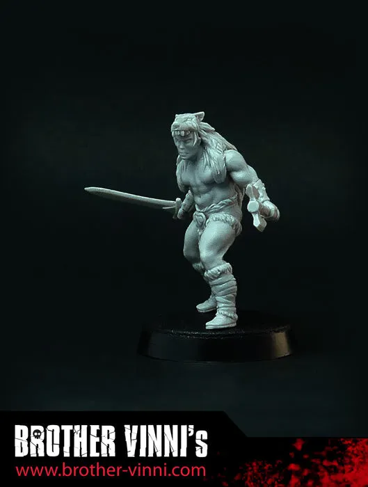 BROTHER VINNI Barbarian miniature figurine barbare 28 mm en résine