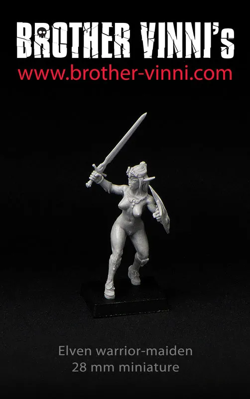 Brother Vinni Female Elf Fighter figurine résine 28mm DnD