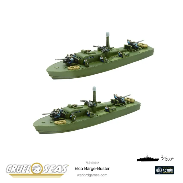 Cruel Seas Elco Barge-Busters navires résine x2