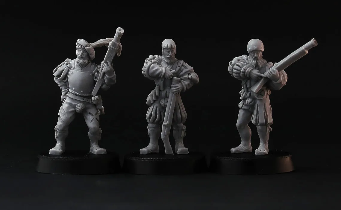 Brother Vinni Landsknecht Hand Guns figurine 28mm lot de 3