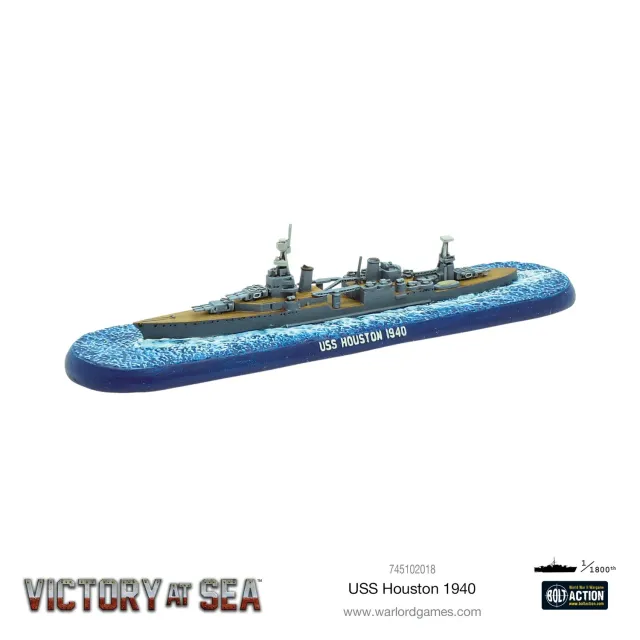 Bolt Action Victory at Sea USS Houston croiseur lourd américain résine métal