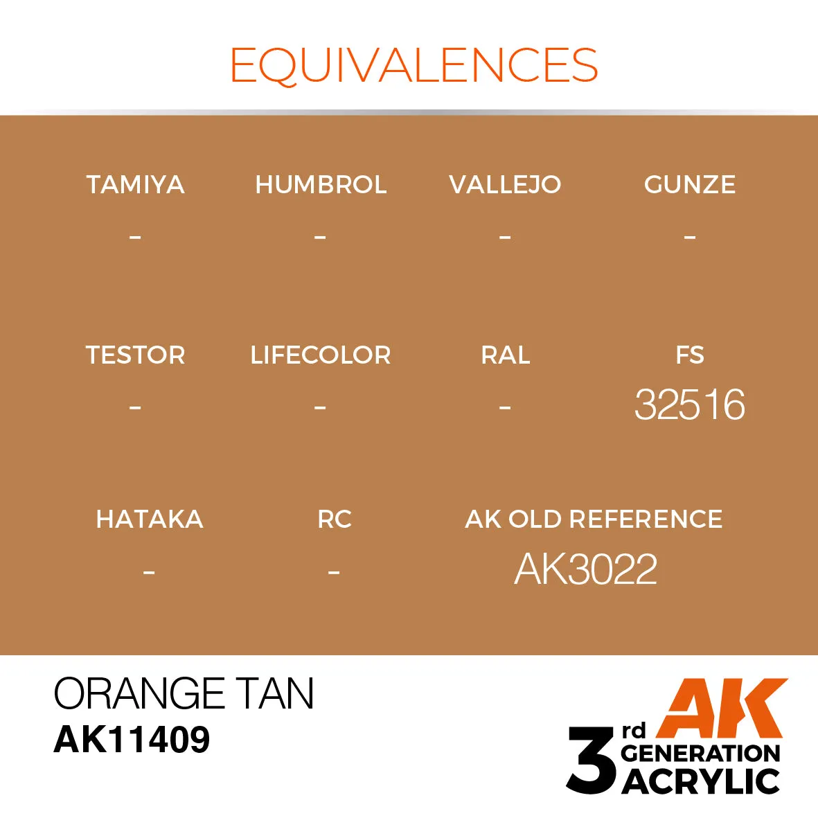 AK Interactive 3Gen Orange Tan peinture acrylique 17ml mat