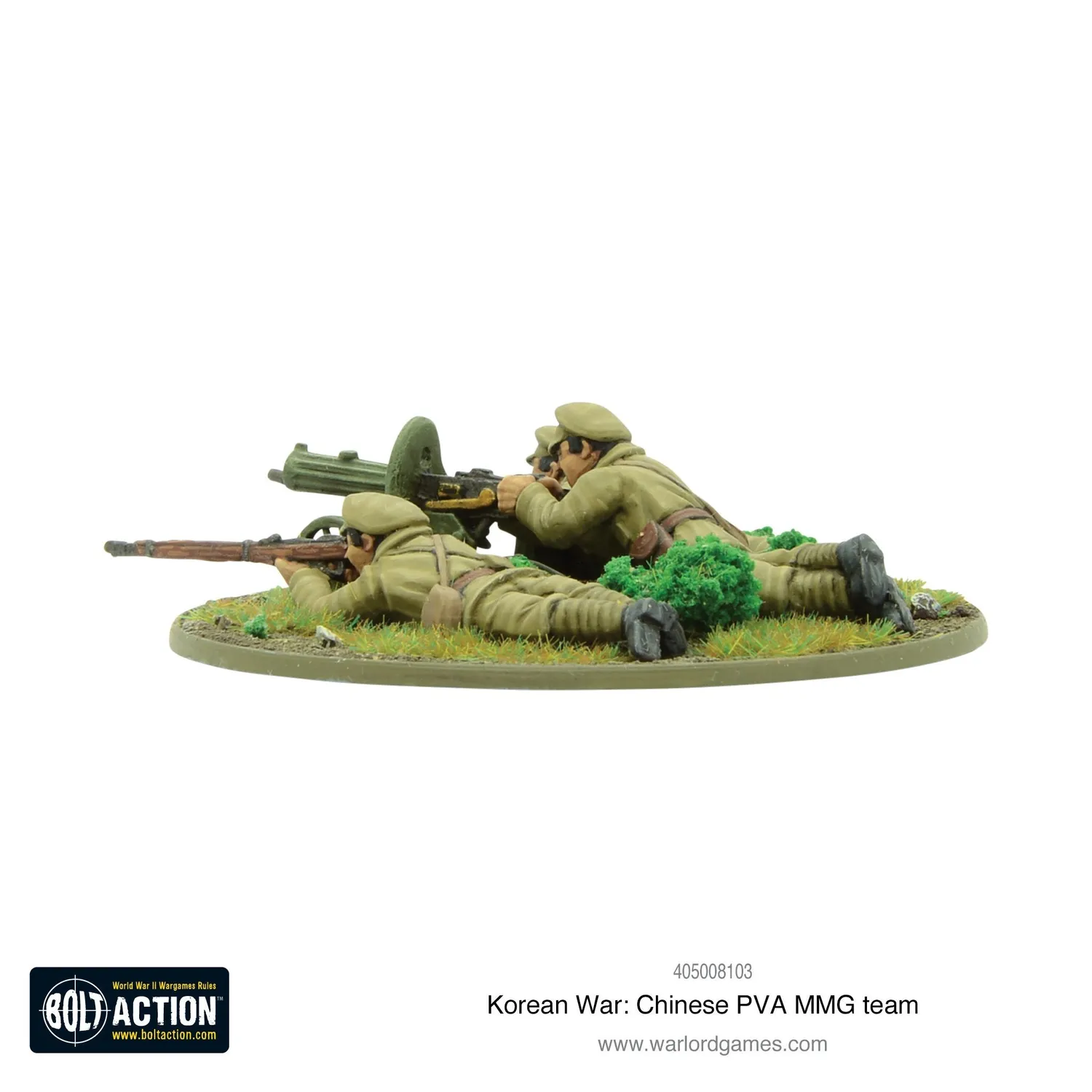 Bolt Action Korean War Chinese PVA MMG team figurines métal