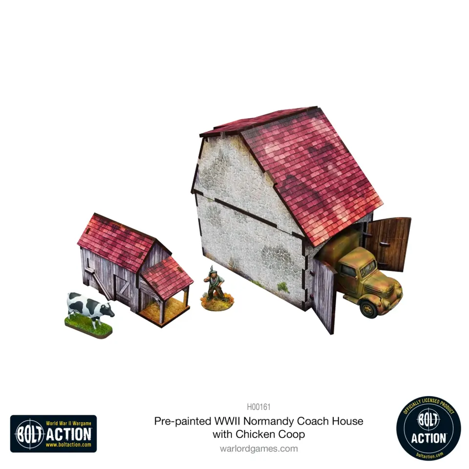 Bolt Action Normandy Coach House with Chicken Coop décor prépeint 28-30 mm