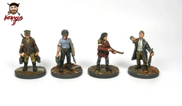 Infamous JT Insurgés Polonais figurines 28mm métal x4