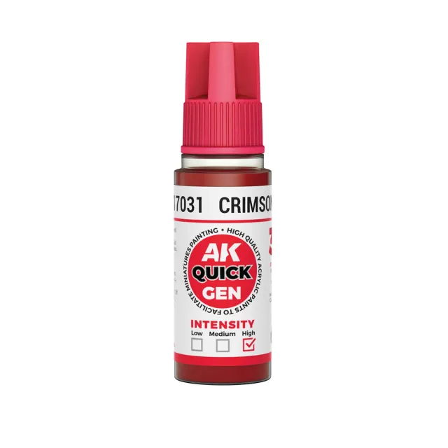 AK Interactive QuickGen Crimson Red peinture acrylique 17 ml contrastée