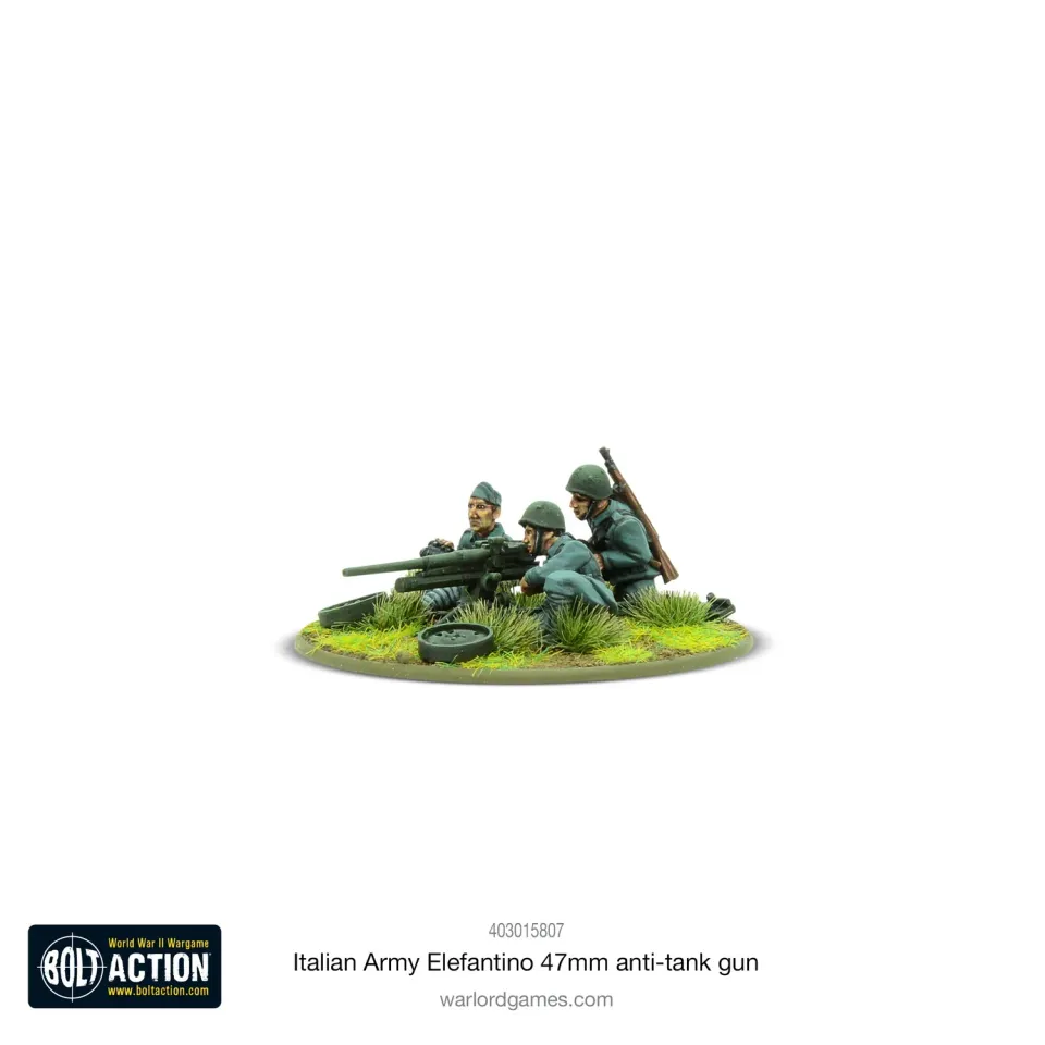 Bolt Action Italian Army Elefantino 47mm anti-tank gun canon antichar métal
