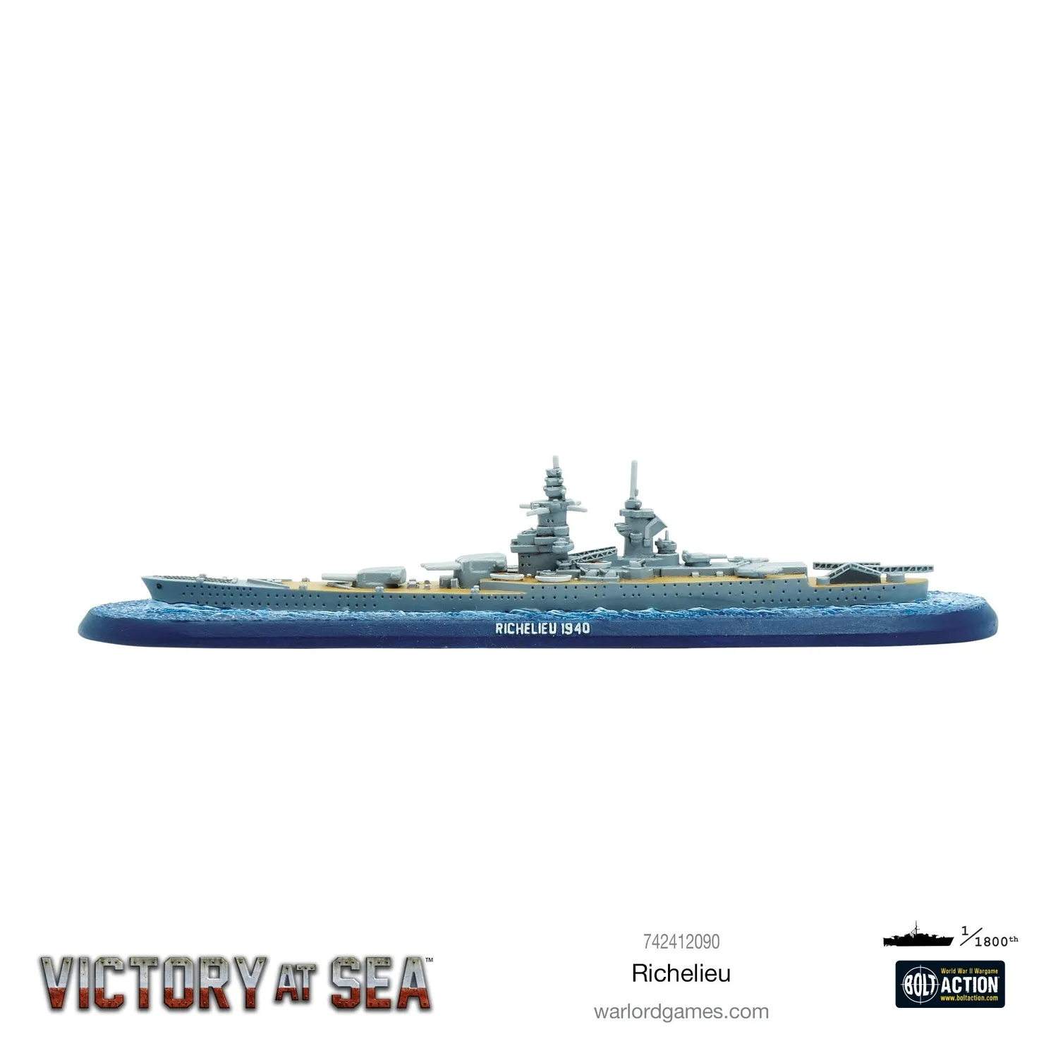 Bolt Action Victory at Sea Richelieu cuirassé miniature français
