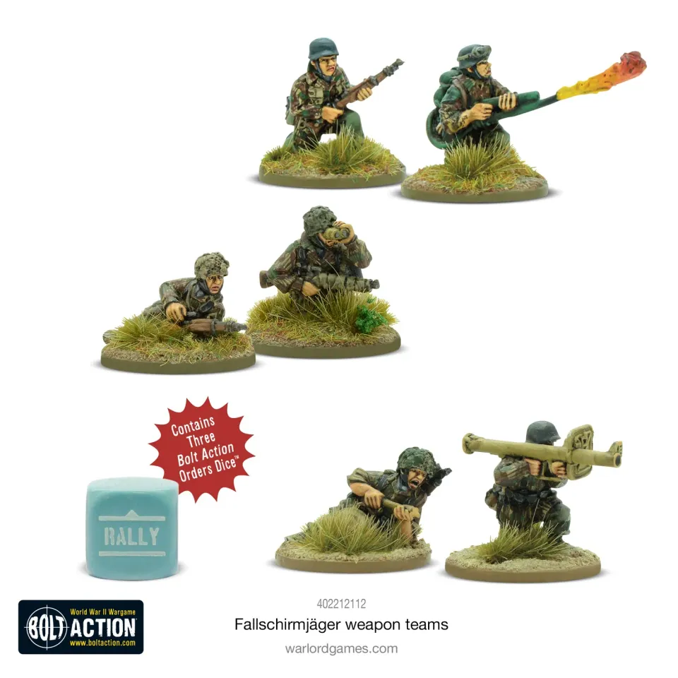 Bolt Action Fallschirmjäger weapons teams figurines résine
