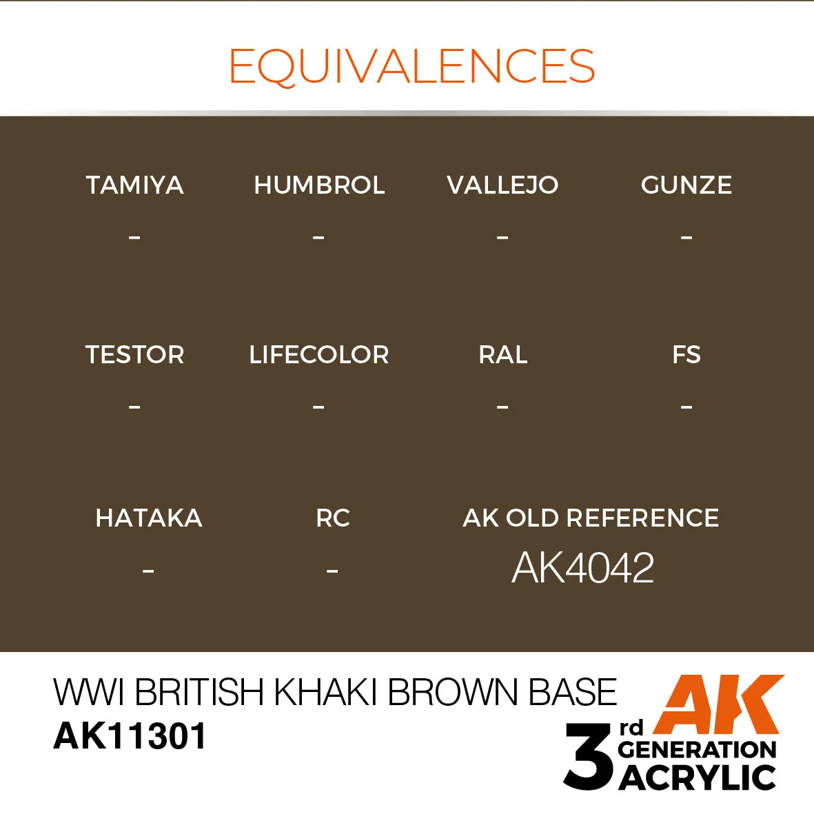 AK Interactive 3Gen WWI British Khaki Brown peinture acrylique 17ml