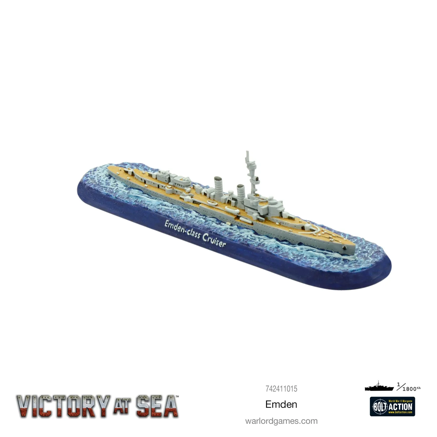 Warlord Games Victory at Sea Emden navire résine et métal