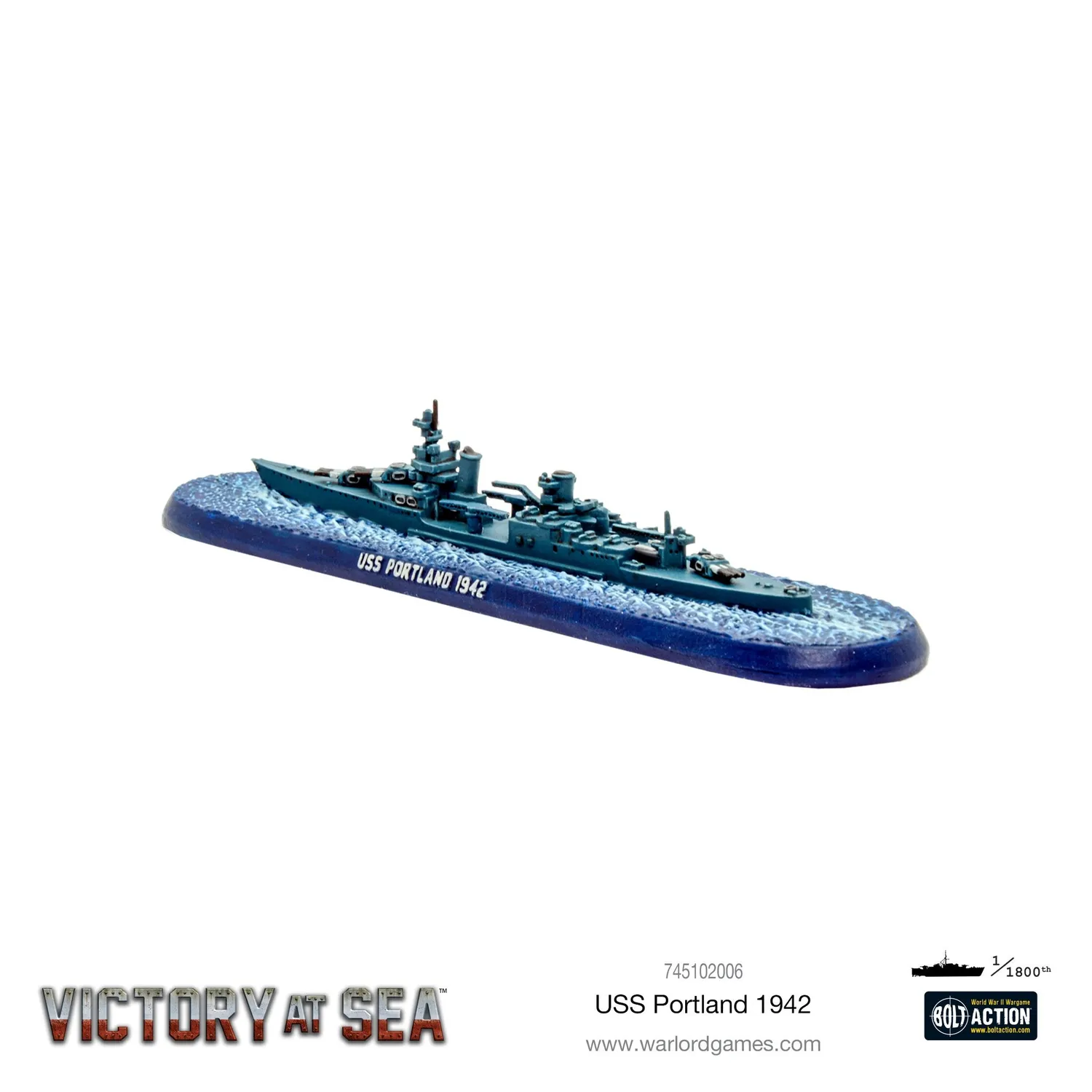 Bolt Action Victory at Sea USS Portland navire de guerre miniature résine et métal