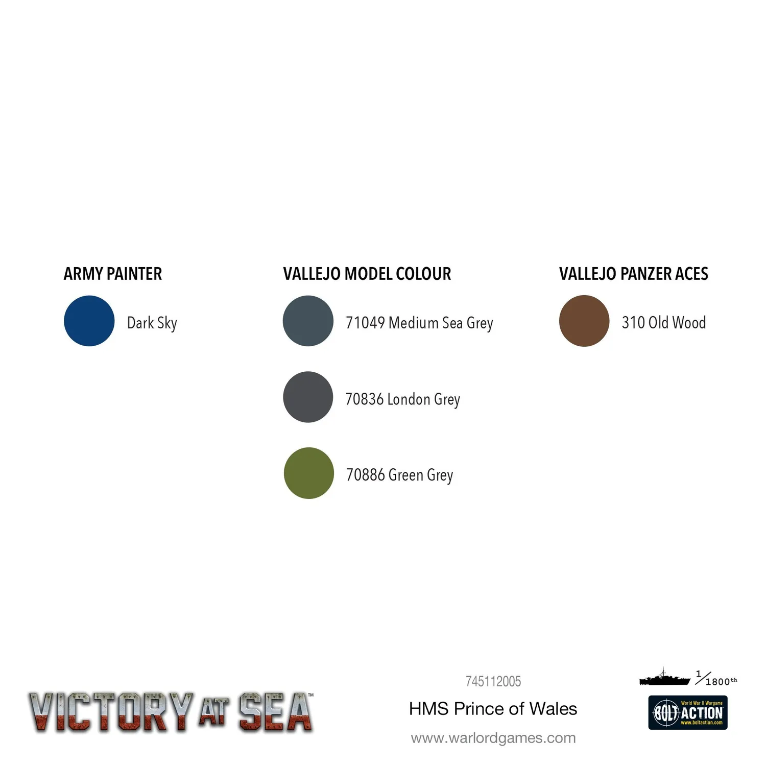 Bolt Action Victory at Sea HMS Prince of Wales cuirassé résine métal