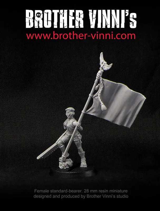 BROTHER VINNI Standard-bearer Female Soldier miniature garde 28 mm