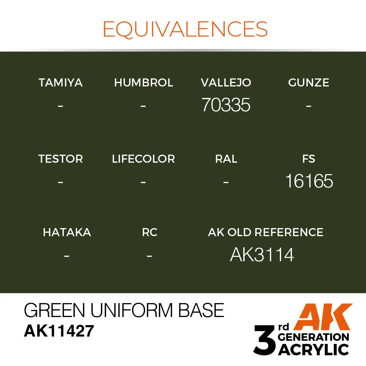 AK Interactive 3Gen Green Uniform Base peinture 17 ml