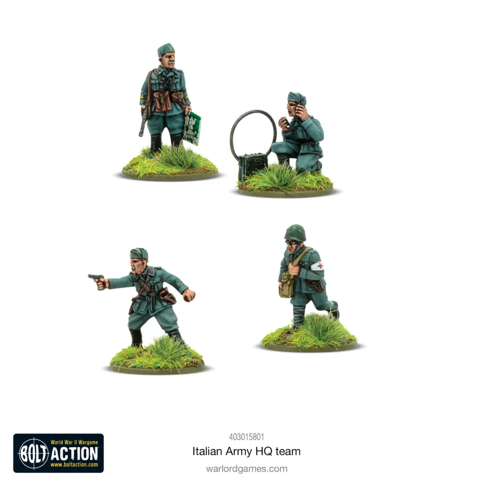 Bolt Action Italian Army HQ coffret QG 4 figurines métal