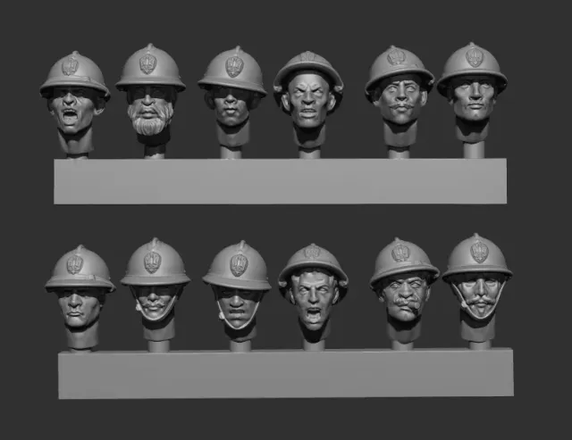 Des Tranchées aux Barricades Têtes Adrian polonais fichier STL 28mm