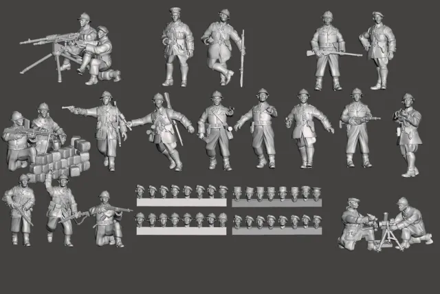 Des Tranchées aux Barricades Forces Sécurité Vichy figurines 28mm x20