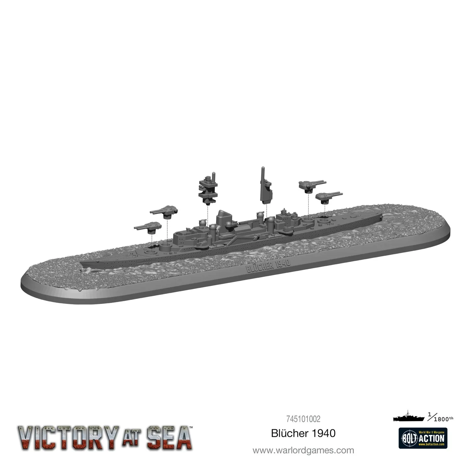 Victory at Sea Blücher croiseur lourd navire résine métal