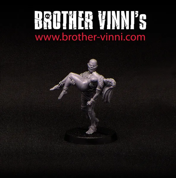 Brother Vinni Girl and Mummy figurine résine 28mm égypte