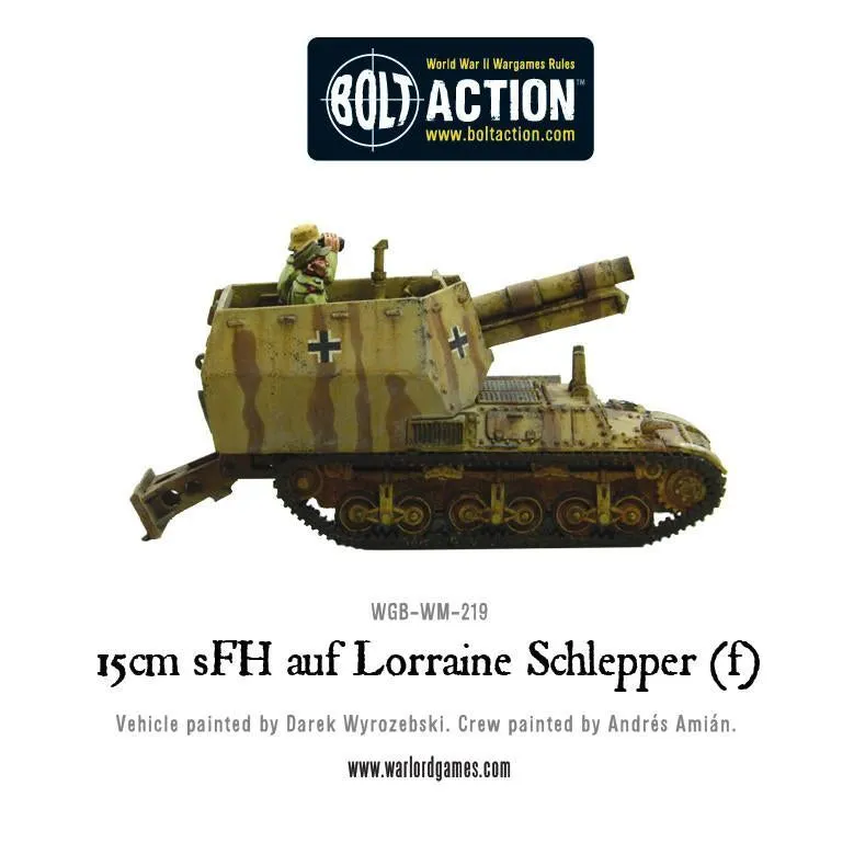 Bolt Action 15cm sFH Lorraine Schlepper canon automoteur
